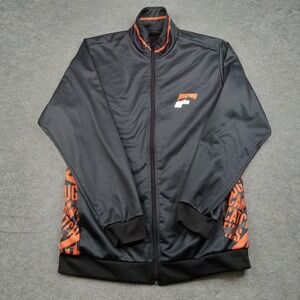 Meta Jacket Mens Large Black Track Full Zip Colorblock Lightweight USA Athletic